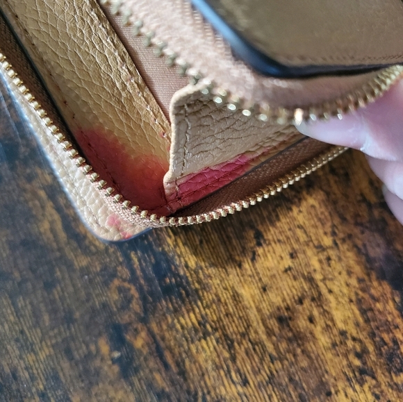 Tory Burch McGraw Bi-Fold Wallet Womens  Leather Camel Brown - Picture 12 of 16